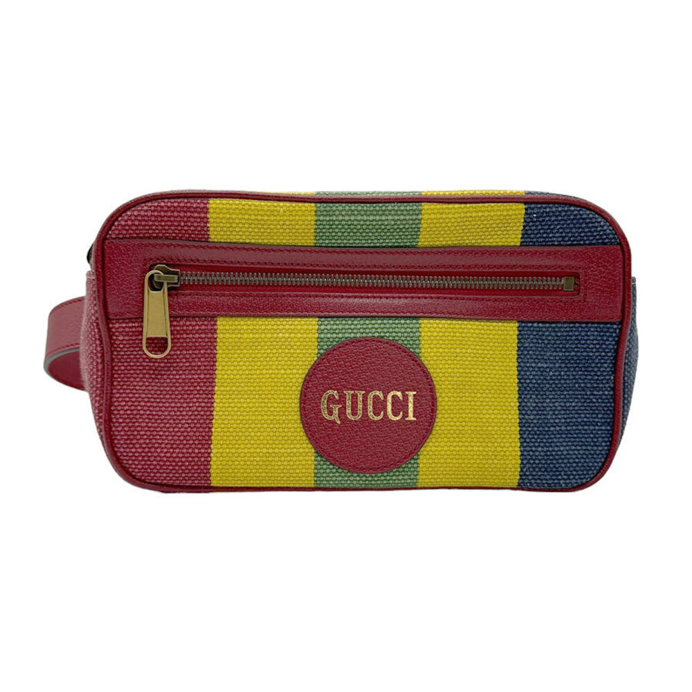 Gucci Waist Bag Body Biadella Leather Multicolor Red